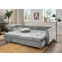 KUTNA GARNITURA tekstil  srebrne boje   - srebrne boje/boje kroma, Design, tekstil (250/190cm) - Livetastic