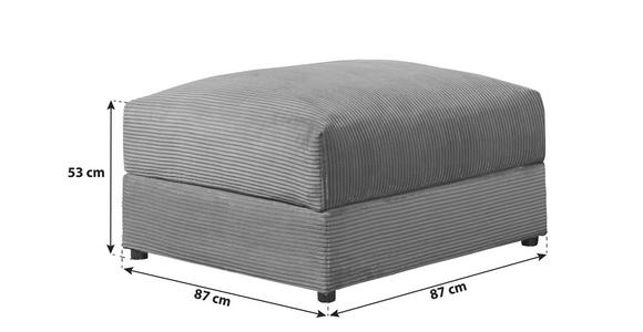 HOCKER Cord Gelb - Gelb/Schwarz, KONVENTIONELL, Kunststoff/Textil (87/53/87cm) - Carryhome