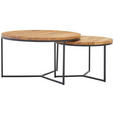 COUCHTISCH in Holz 60/60/37 cm  - Eichefarben/Schwarz, Design, Holz/Metall (60/60/37cm) - Linea Natura