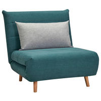 SCHLAFSESSEL Webstoff Blau, Grau    - Blau/Naturfarben, MODERN, Holz/Kunststoff (77/84/91cm) - Livetastic