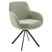 ARMLEHNSTUHL  in Eisen Webstoff  - Schwarz/Olivgrün, Design, Textil/Metall (62/86/66cm) - Musterring