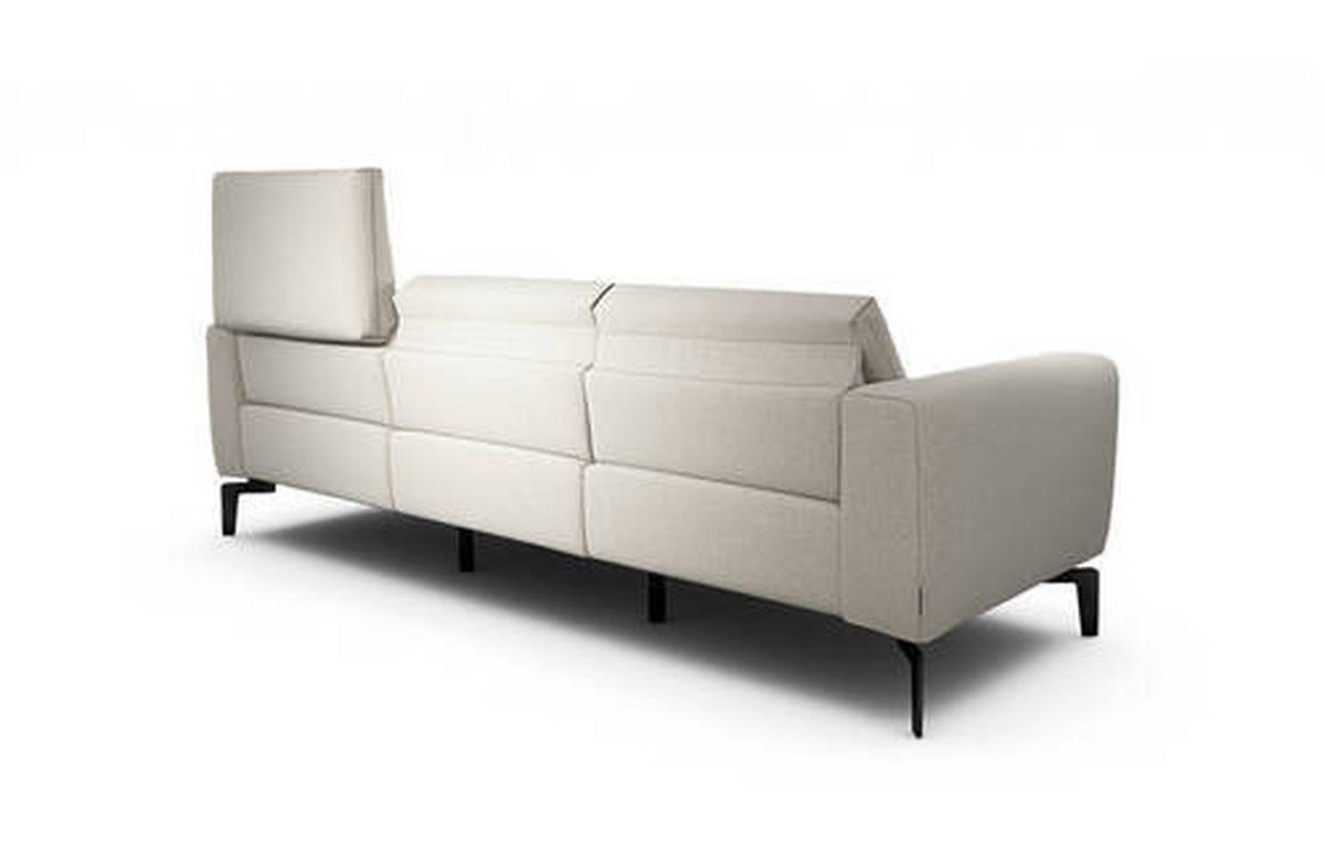 3-SITZER-SOFA in Chenille Naturfarben  - Schwarz/Naturfarben, Design, Textil/Metall (250/86/86-94cm) - SENSOO