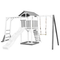 SPIELTURM 446/241,9/349 cm  - Weiss/Grau, Konventionell, Holz/Kunststoff (446/241,9/349cm)