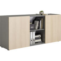SIDEBOARD  in 160/74,8/42 cm  - Eichefarben/Graphitfarben, KONVENTIONELL, Holzwerkstoff (160/74,8/42cm) - Venda