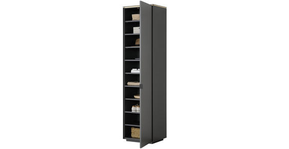 GARDEROBENSCHRANK  in 50/200/40 cm  - Anthrazit/Schwarz, Design, Holzwerkstoff/Metall (50/200/40cm) - Dieter Knoll