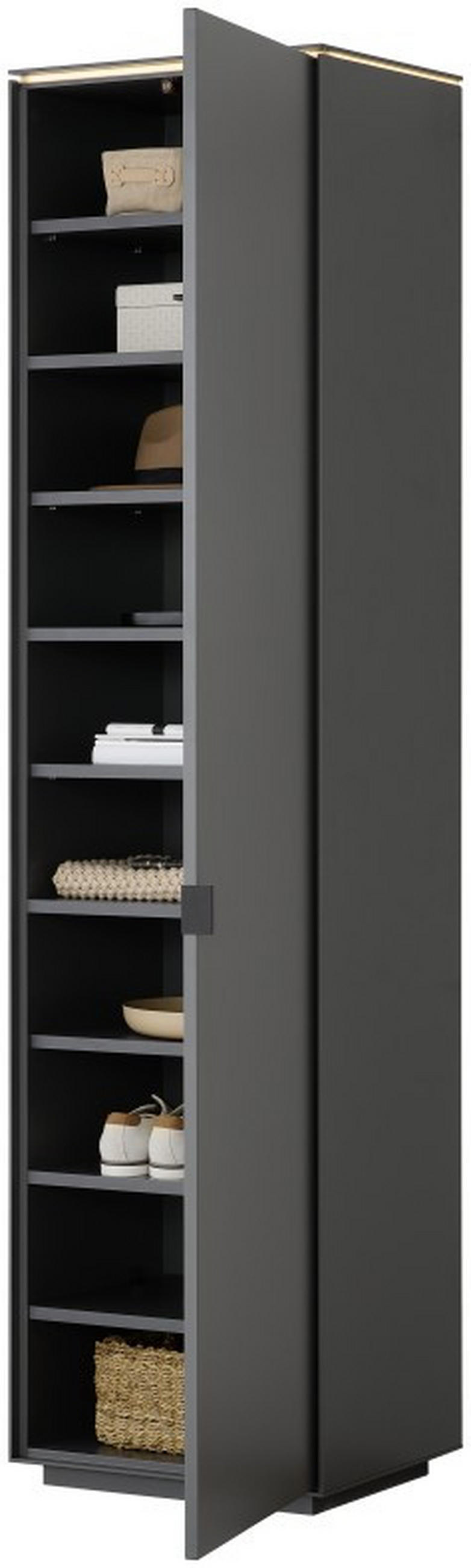 GARDEROBENSCHRANK  in 50/200/40 cm  - Anthrazit/Schwarz, Design, Holzwerkstoff/Metall (50/200/40cm) - Dieter Knoll