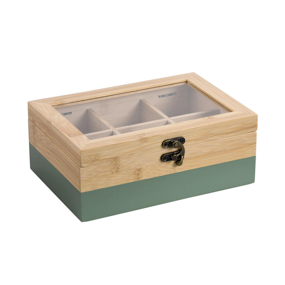 TEEBOX  - Eichefarben/Salbeigrün, Basics, Naturmaterialien (21.5/15/8.5cm) - Kesper