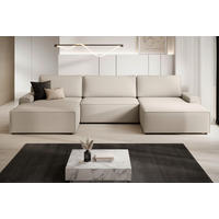 WOHNLANDSCHAFT CHALLENGE Beige Struktur  - Beige/Schwarz, MODERN, Kunststoff/Textil (168/333/168cm) - Trendmanufaktur