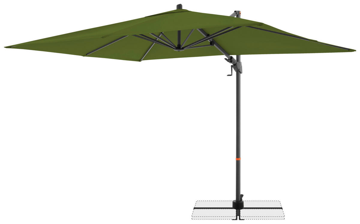 AMPELSCHIRM 300x240 cm  - Anthrazit/Grün, Basics, Textil/Metall (320/240cm) - Doppler