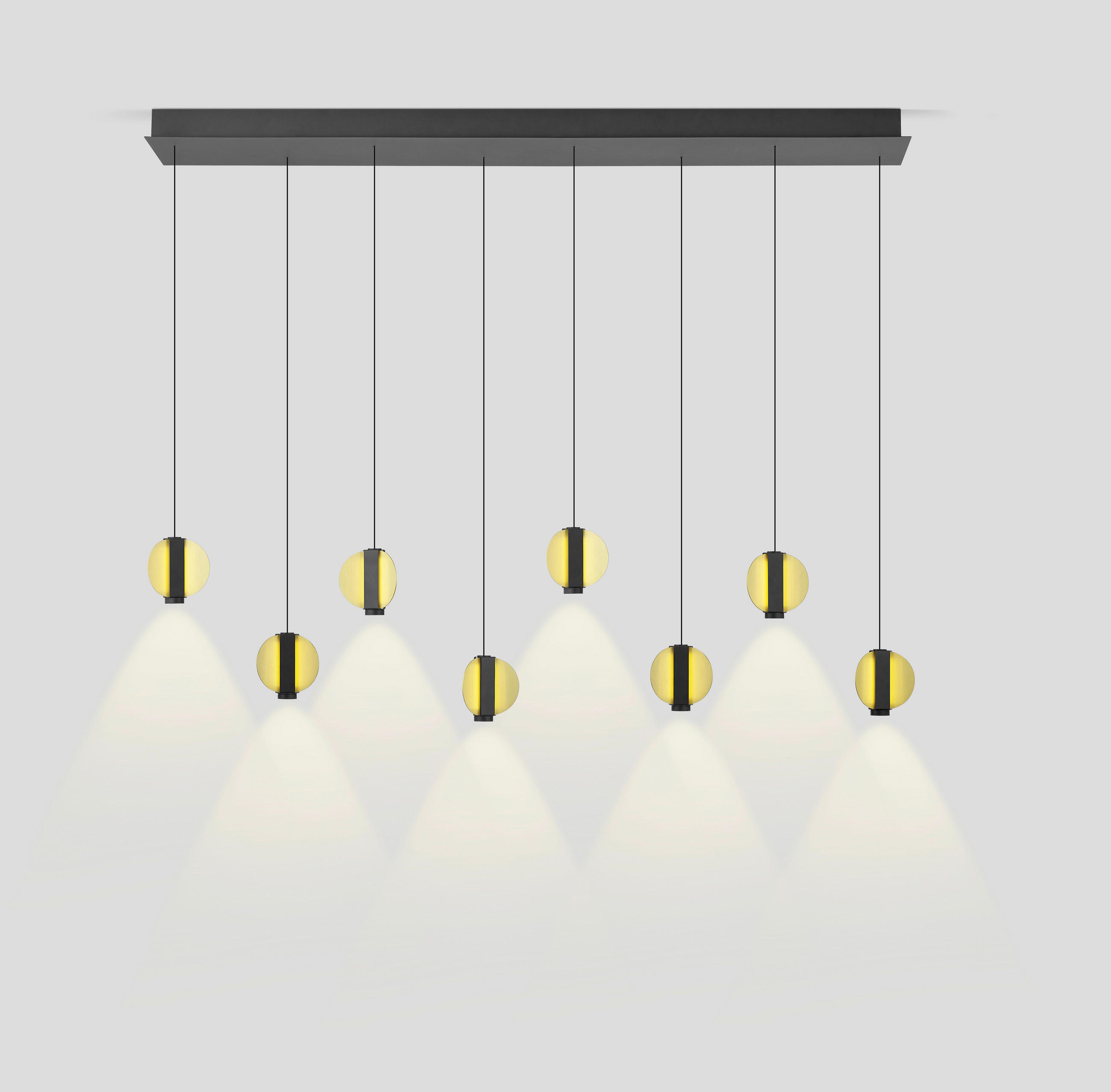 LED-PENDELLEUCHTE IRIS 140/60-180 cm   - Goldfarben/Schwarz, Trend, Metall (140/60-180cm) - Hell