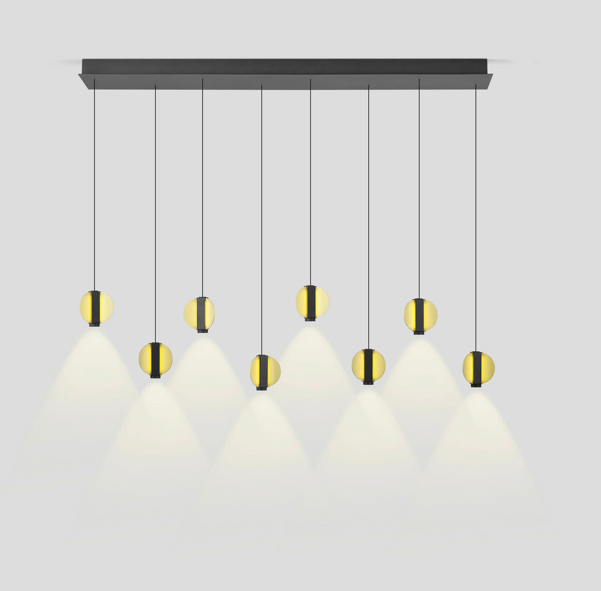 LED-PENDELLEUCHTE IRIS 140/60-180 cm   - Goldfarben/Schwarz, Trend, Metall (140/60-180cm) - Hell