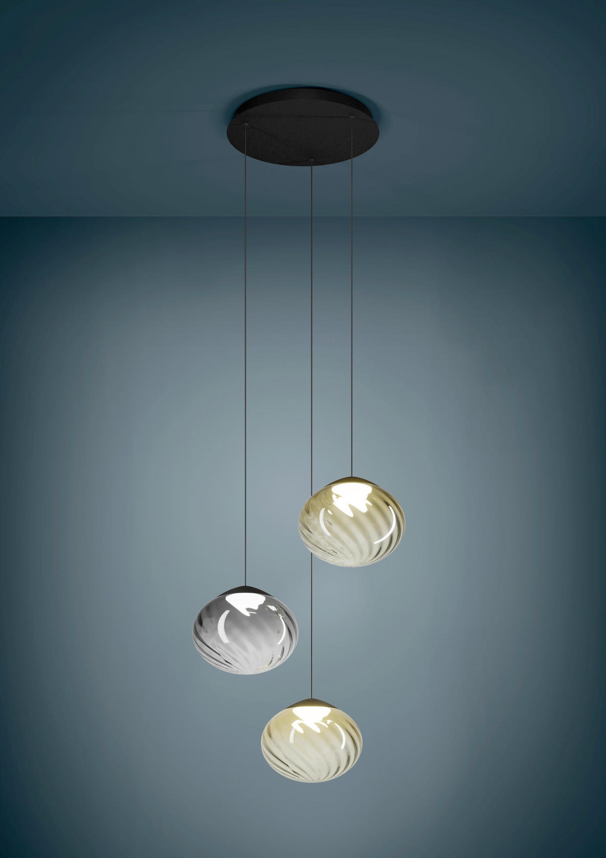 LED-HÄNGELEUCHTE 52/150 cm    - Senfgelb/Schwarz, Basics, Glas/Metall (52/150cm) - Eglo