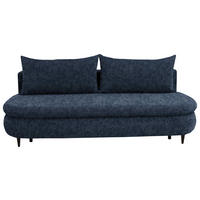 SCHLAFSOFA in Velours Dunkelblau  - Schwarz/Dunkelblau, Design, Holz/Textil (213/89/105cm) - Novel