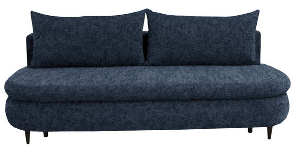 SCHLAFSOFA in Velours Dunkelblau  - Schwarz/Dunkelblau, Design, Holz/Textil (213/89/105cm) - Novel