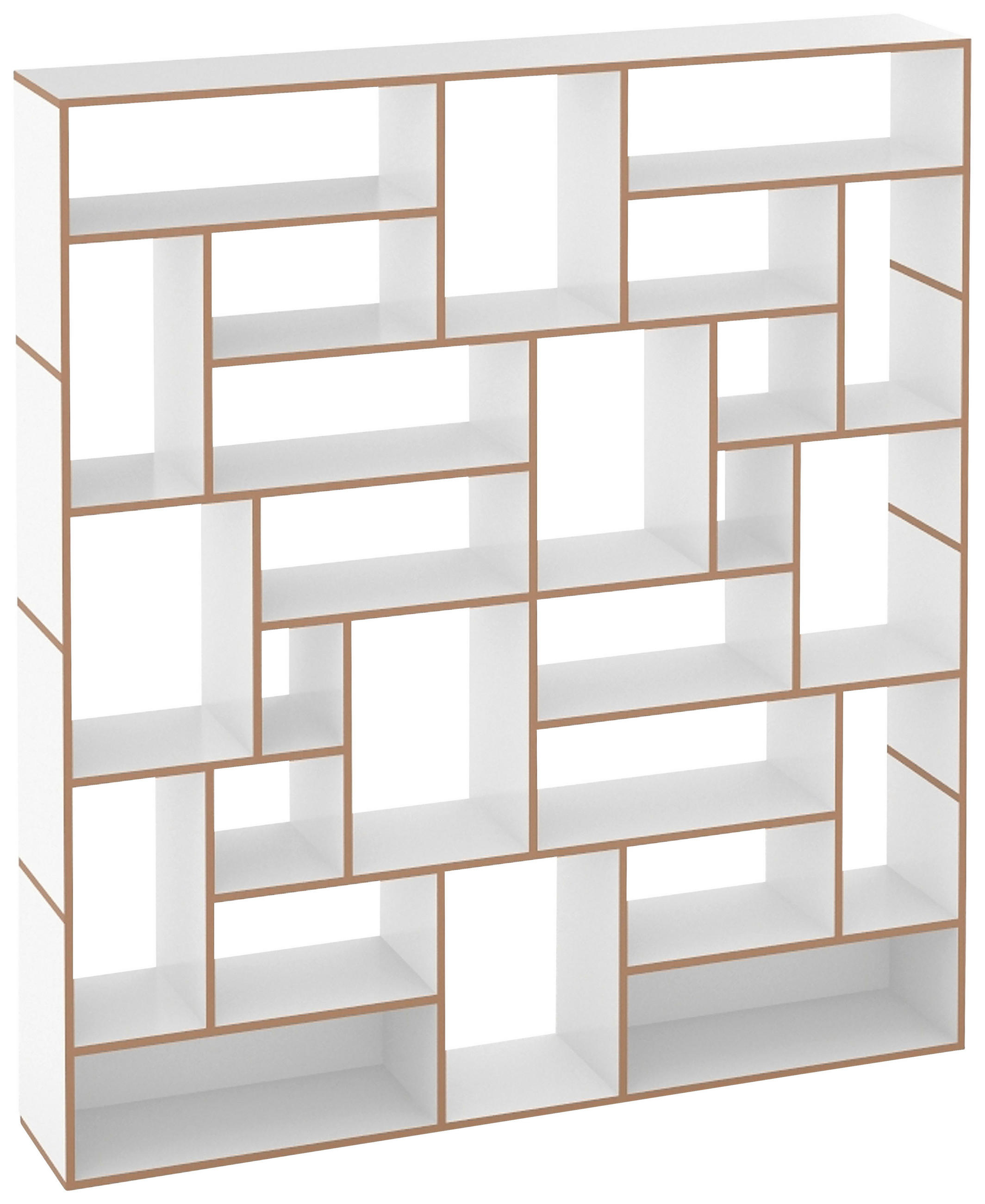 REGAL Buchefarben, Weiß  - Buchefarben/Weiß, MODERN, Holzwerkstoff (198/220/35cm) - Tojo