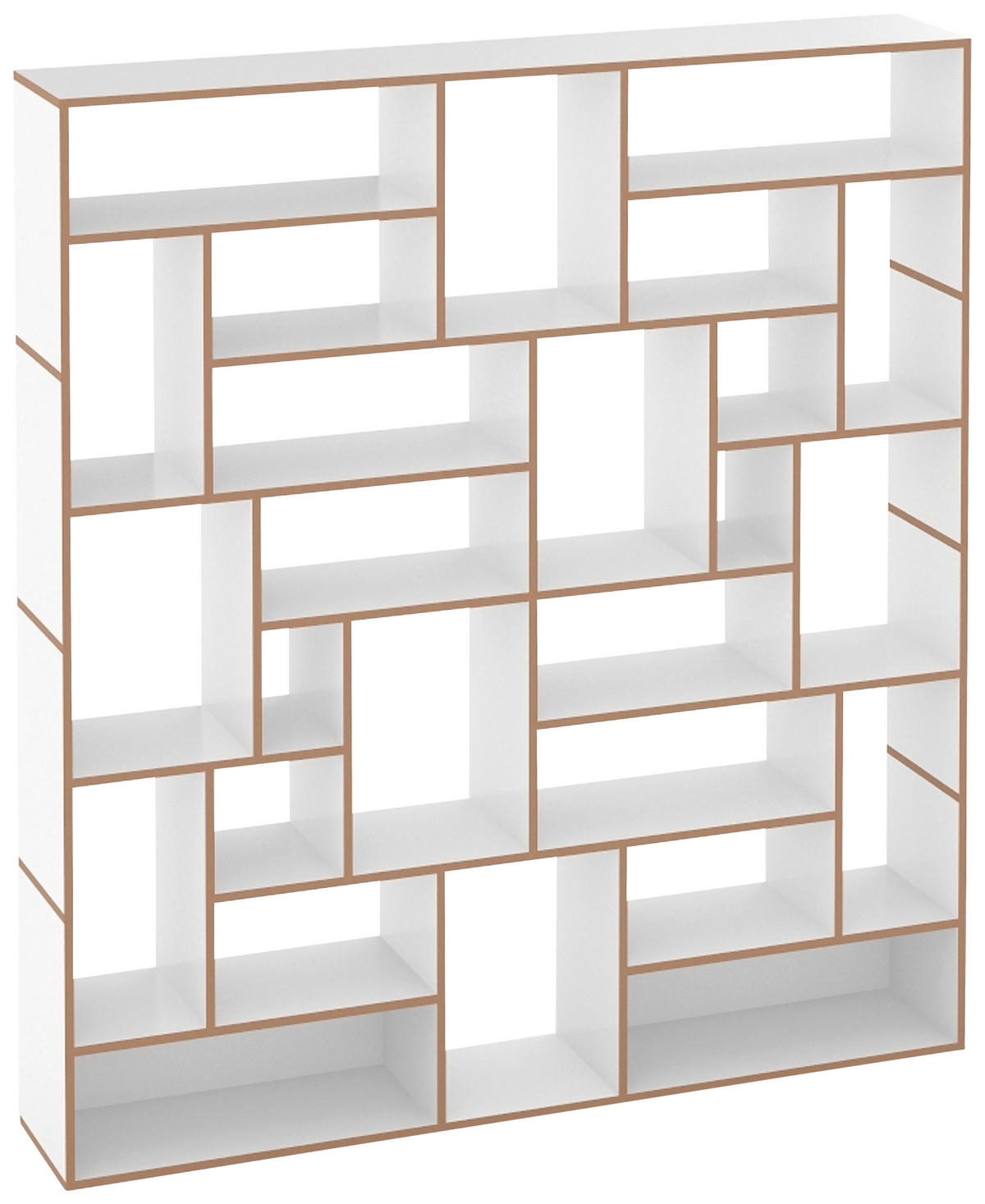REGAL Buchefarben, Weiß  - Buchefarben/Weiß, MODERN, Holzwerkstoff (198/220/35cm) - Tojo