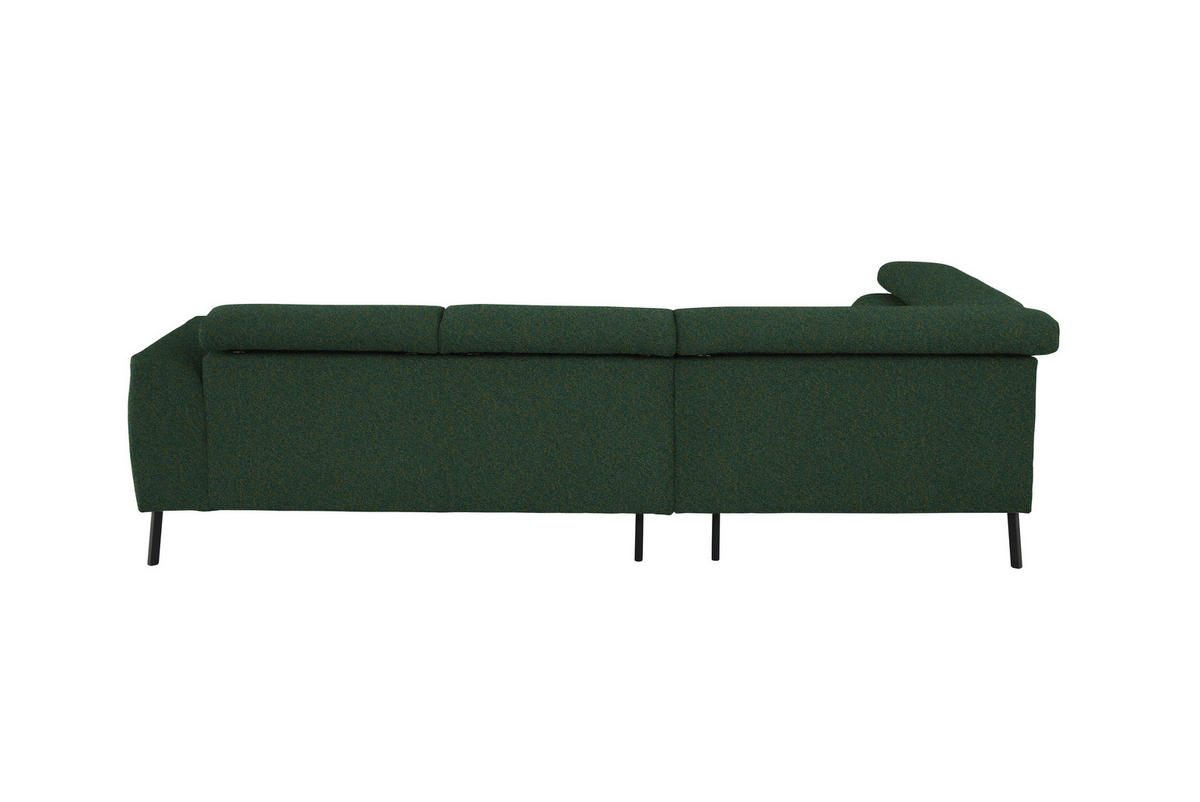 ECKSOFA in Struktur Grün  205/280 cm  - Schwarz/Grün, Design, Textil/Metall (205/280cm) - Xora