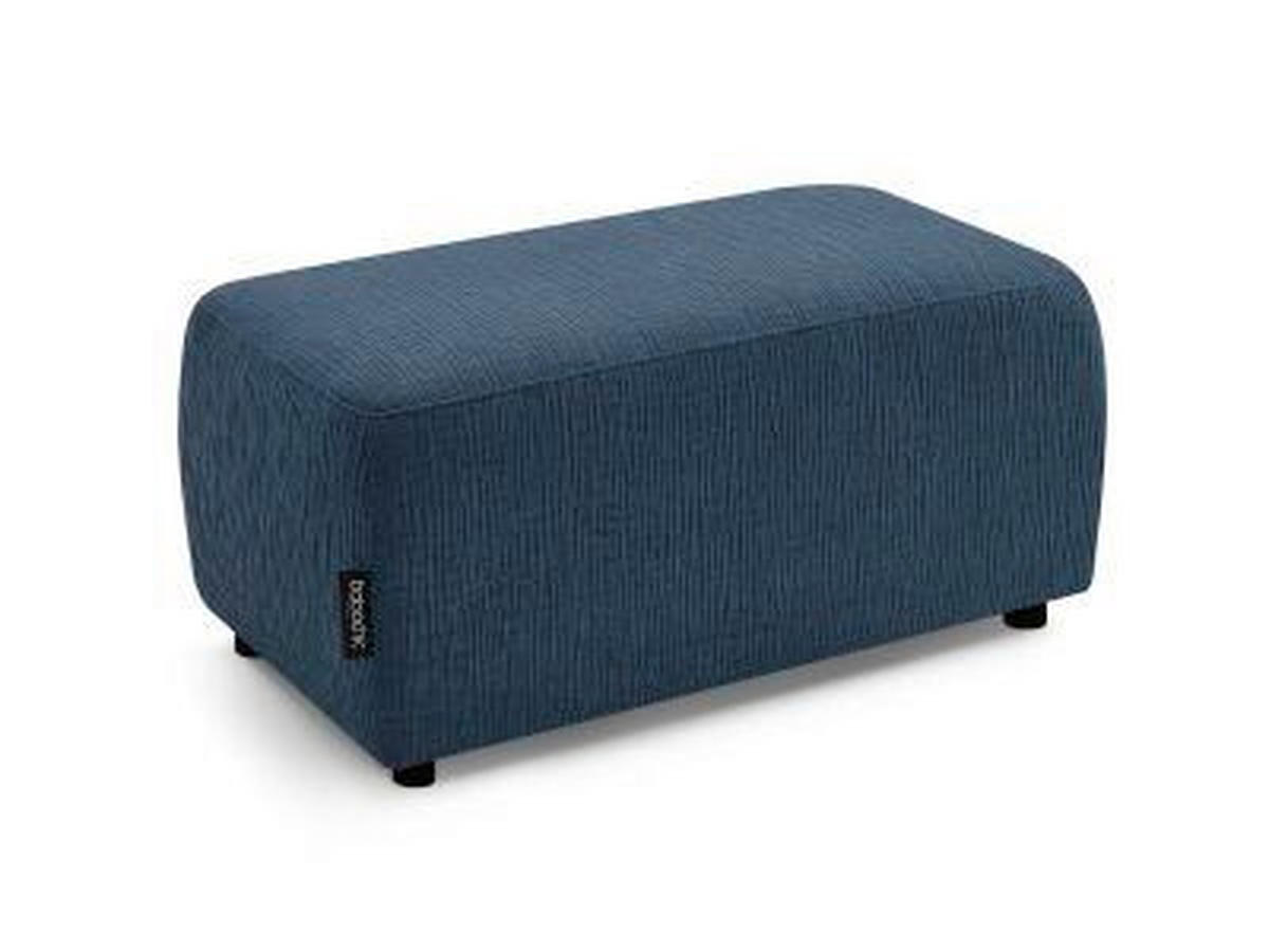 HOCKER ATILLA Struktur Dunkelblau  - Schwarz/Dunkelblau, MODERN, Kunststoff/Textil (92/44/48cm)