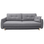 SCHLAFSOFA Webstoff Grau  - Buchefarben/Grau, KONVENTIONELL, Holz/Textil (220/90/95cm) - Carryhome