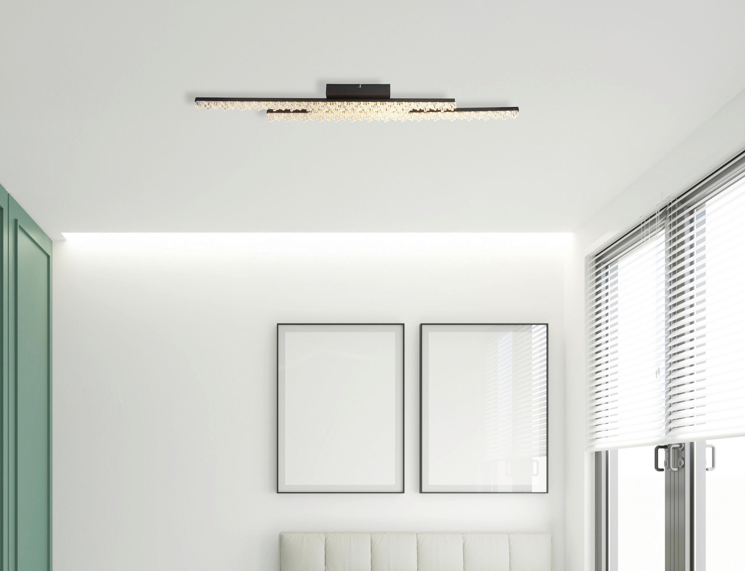 LED-DECKENLEUCHTE 102/12,5/8,5 cm   - Klar/Schwarz, Design, Kunststoff/Metall (102/12,5/8,5cm) - Globo