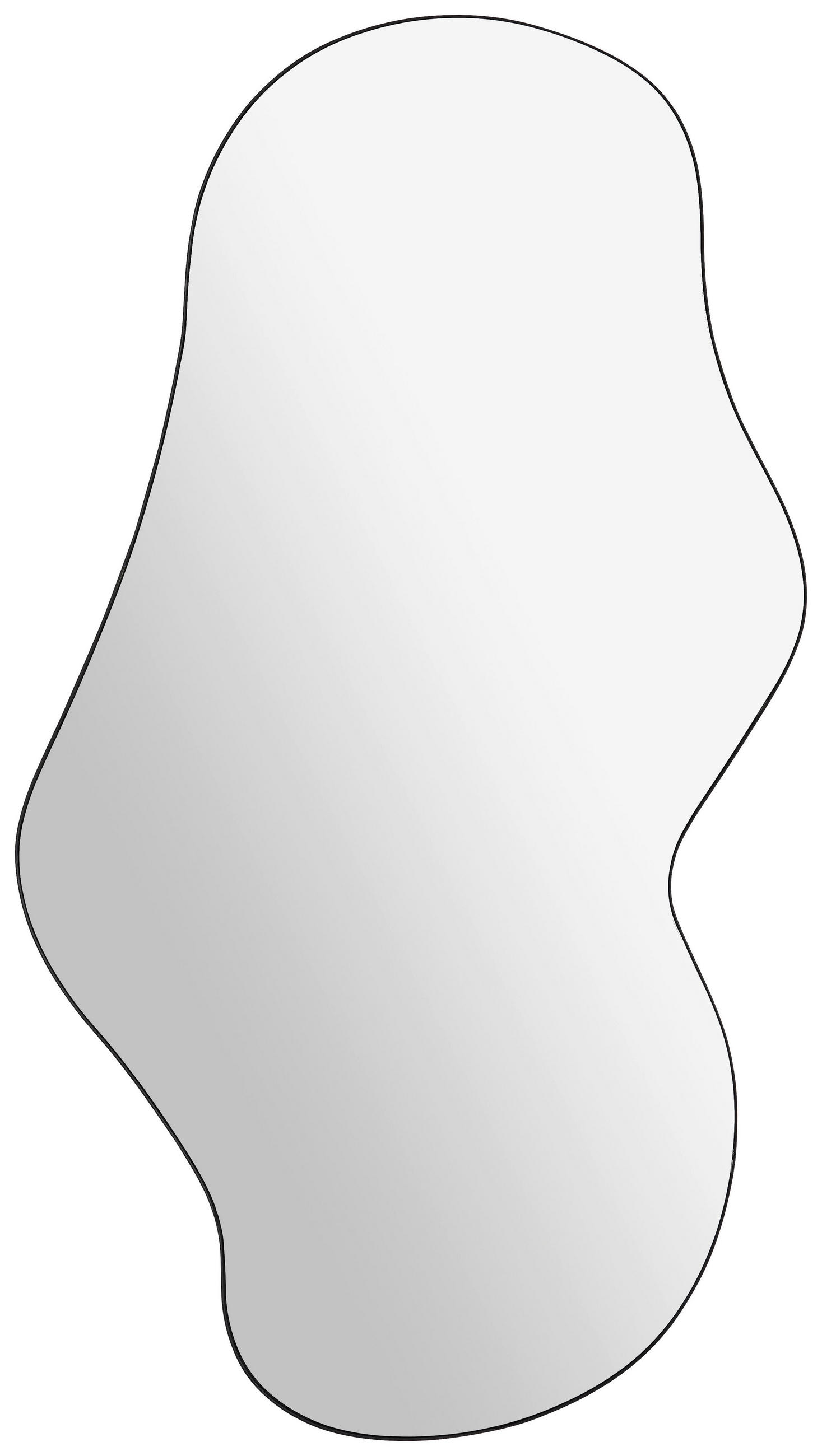 WANDSPIEGEL 60/110/1,5 cm    in wellenförmig  - Schwarz, Design, Glas/Metall (60/110/1,5cm) - Xora