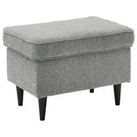 HOCKER Webstoff Grau  - Schwarz/Grau, Basics, Textil (63/43/42cm) - MID.YOU