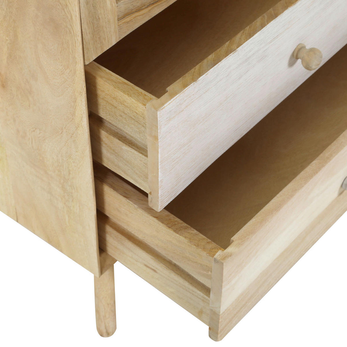 VITRINE Kata in massiv Mangoholz Naturfarben, Weiß  - Naturfarben/Weiß, Design, Glas/Holz (100/180/41cm) - Landscape