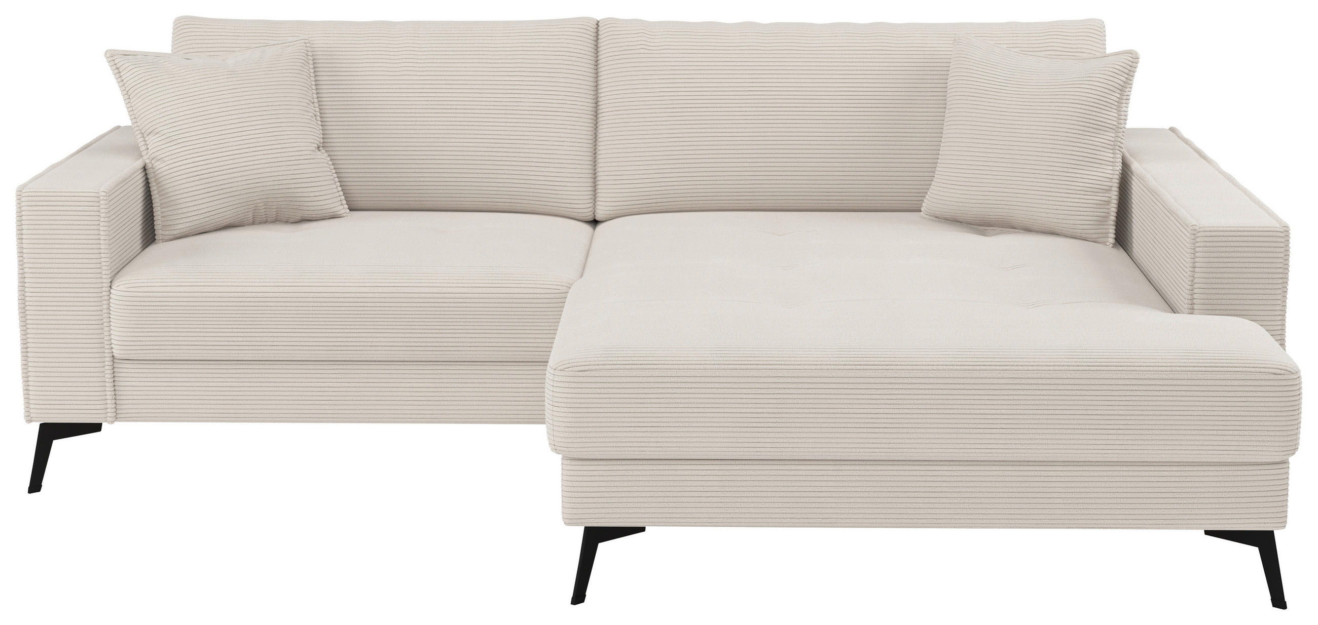 ECKSOFA TED Beige Cord Zierkissen  - Beige/Schwarz, Trend, Textil/Metall (228/174cm) - P & B