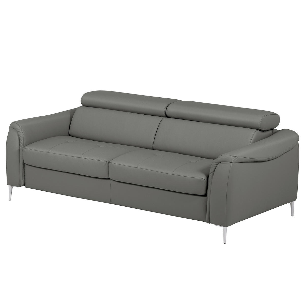 SCHLAFSOFA PAFOS Dunkelgrau Echtleder Lederlook  - Dunkelgrau, Design, Leder/Textil (203/77-98/103cm) - MID.YOU