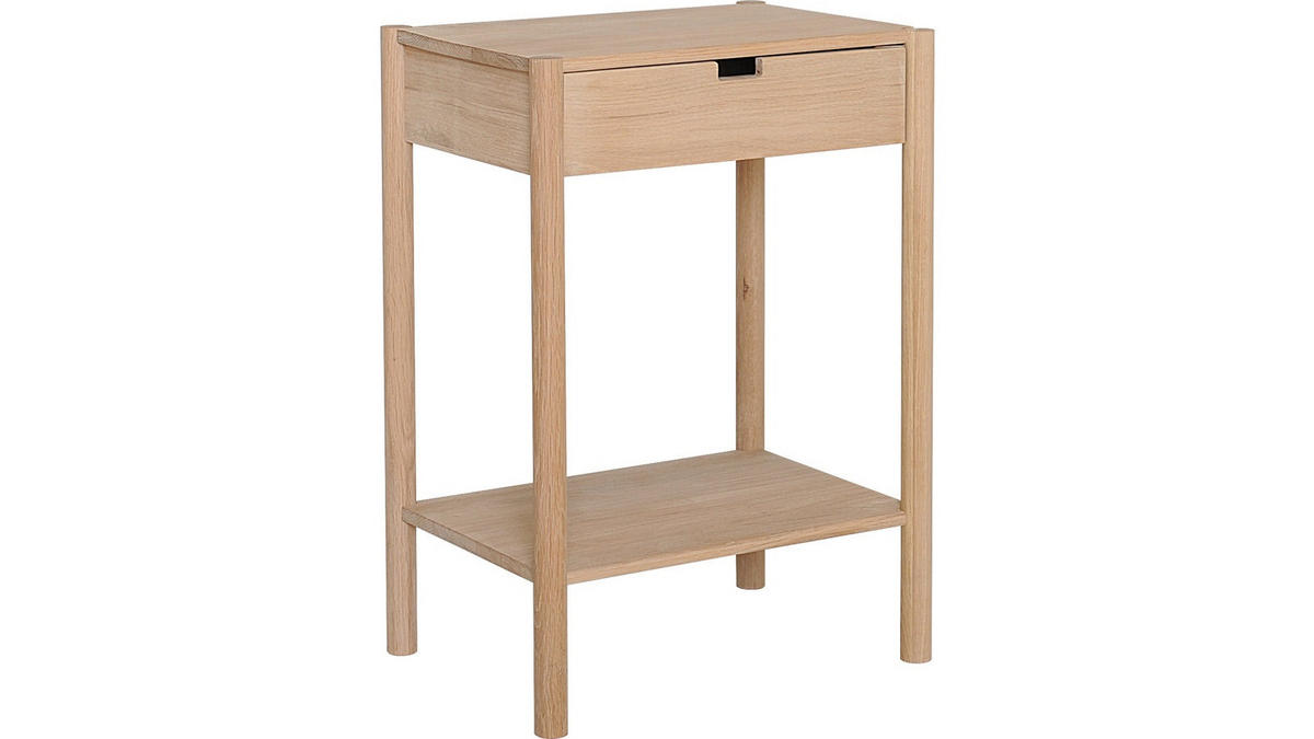 SÄNGBORD i ek vit, ekfärgad  - vit/ekfärgad, trä (42/70/30cm) - Best Price