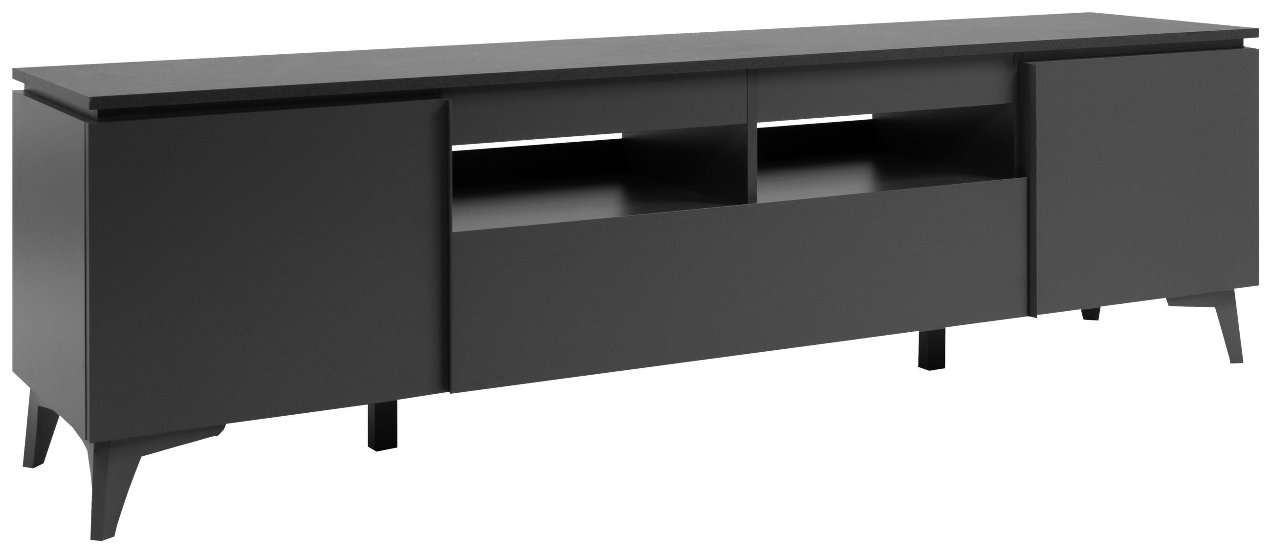 TV-ELEMENT antracit, barve skrilavca  - barve skrilavca/antracit, Konvencionalno, umetna masa/leseni material (177/51,5/40cm) - Carryhome