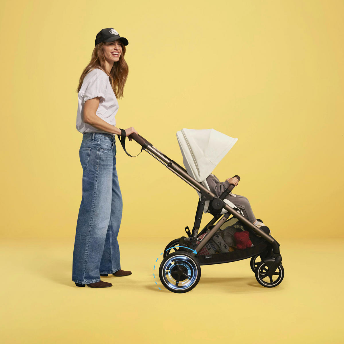 KINDERWAGEN E-GAZELLE S  - Taupe, Design, Kunststoff/Metall (94.5/66/100cm) - Cybex