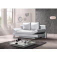SCHLAFSOFA  in Echtleder Weiß  - Schwarz/Weiß, Design, Leder/Metall (200/85/90cm) - Novel