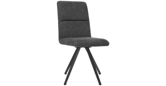 STUHL Webstoff Dunkelgrau, Schwarz - Dunkelgrau/Schwarz, Design, Textil/Metall (45/91/61cm) - Novel