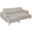 ECKSOFA Beige Chenille  - Beige/Schwarz, KONVENTIONELL, Textil/Metall (185/240cm) - Carryhome