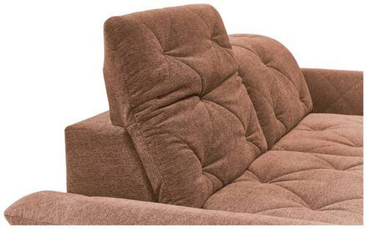 ECKSOFA in Webstoff Kupferfarben  - Schwarz/Kupferfarben, Design, Textil/Metall (244/173cm) - Moderano