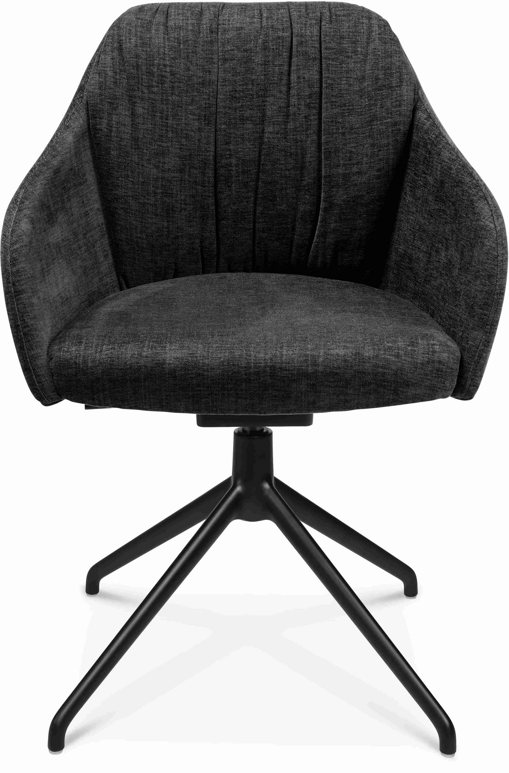 ARMLEHNSTUHL  in Aluminium Velours  - Schwarz/Graphitfarben, Design, Textil/Metall (58/81,5-84,5/60cm) - Johann Jakob