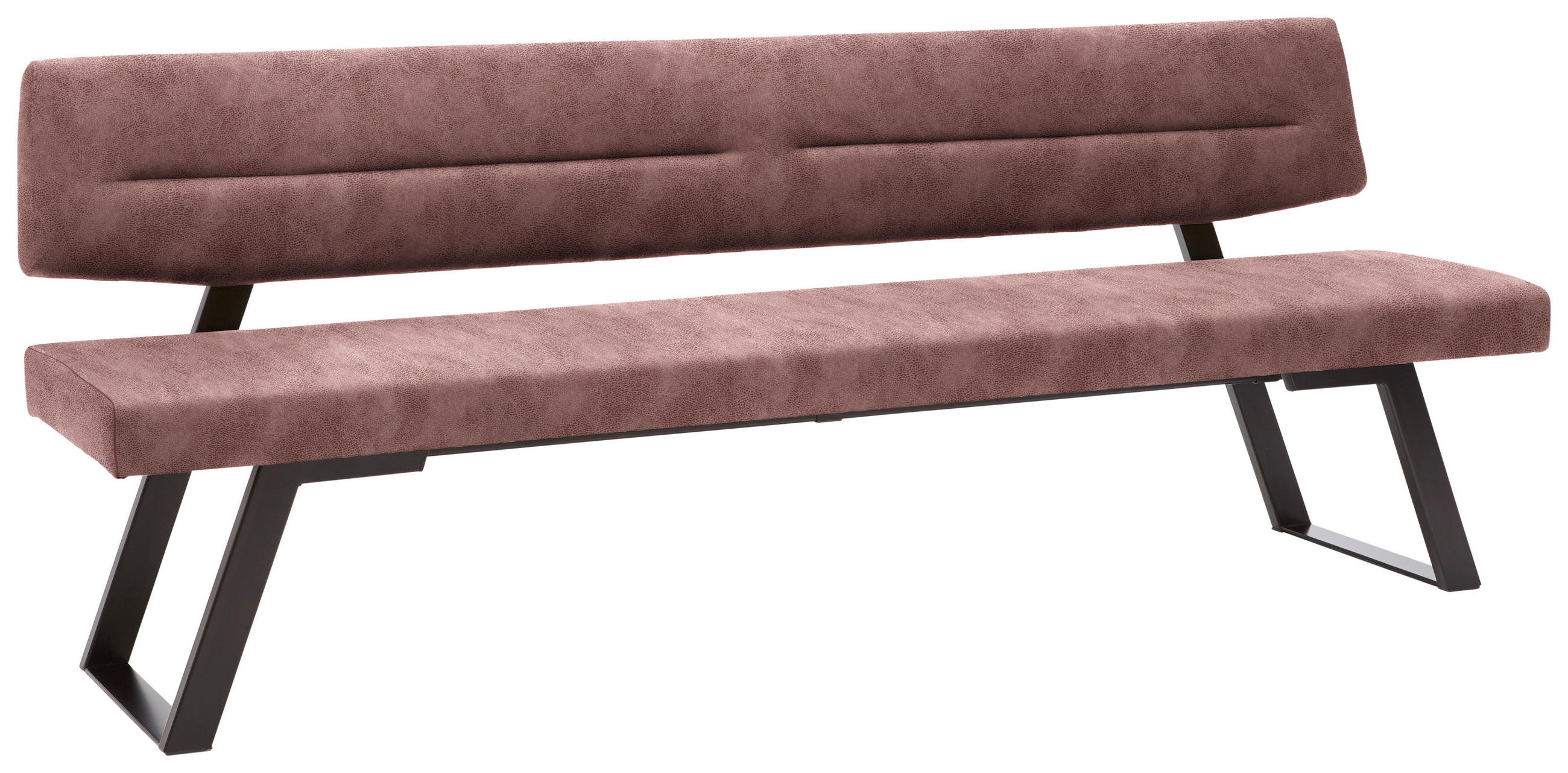 SITZBANK Metall, Textil Altrosa  - Schwarz/Altrosa, Design, Textil/Metall (130/85/58cm) - Dieter Knoll
