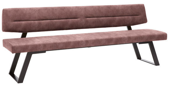 SITZBANK 220/85/58 cm  in Altrosa  - Schwarz/Altrosa, Design, Textil/Metall (220/85/58cm) - Dieter Knoll