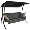 HOLLYWOODSCHAUKEL 210/160/145 cm  - Dunkelgrau/Anthrazit, Basics, Kunststoff/Textil (210/160/145cm) - Boxxx
