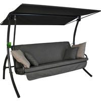 HOLLYWOODSCHAUKEL 210/160/145 cm  - Dunkelgrau/Anthrazit, Basics, Kunststoff/Textil (210/160/145cm) - Boxxx