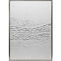 OLEJOMAĽBA, abstraktné, 70/100 cm  - biela/strieborná, Trend, kompozitné drevo/textil (70/100cm) - Monee