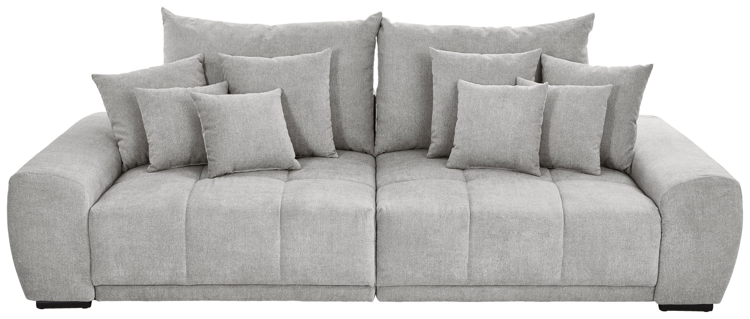 BIGSOFA Flachgewebe Hellgrau  - Hellgrau/Schwarz, KONVENTIONELL, Holz/Textil (280/67/120cm) - Carryhome