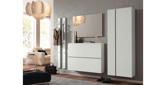 SCHUHKIPPER - Weiß, Design, Glas/Holzwerkstoff (110/82/22cm) - Moderano