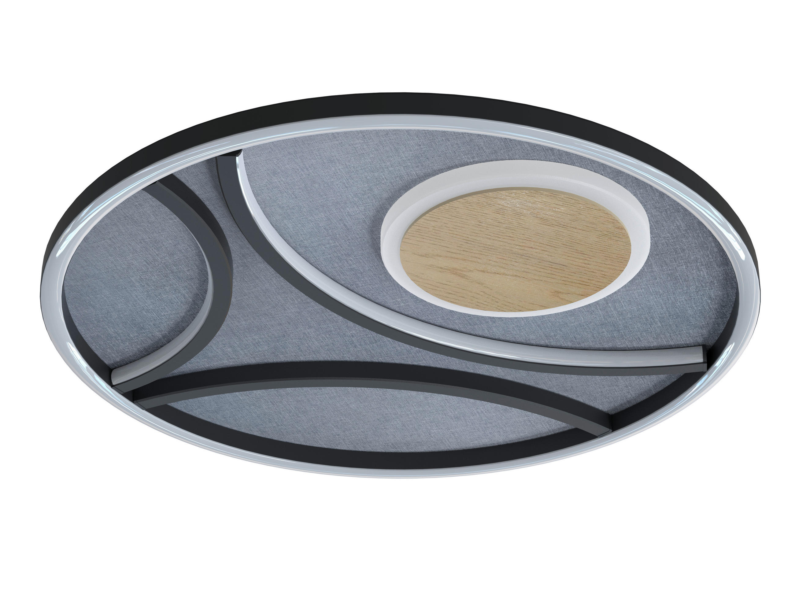 STROPNÉ LED SVIETIDLO, 39/5 cm  - čierna, Design, kov (39/5cm) - Novel