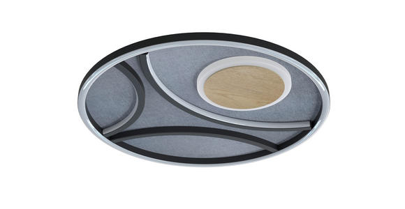 LED-DECKENLEUCHTE 39/5 cm   - Schwarz, Natur, Metall (39/5cm) - Novel