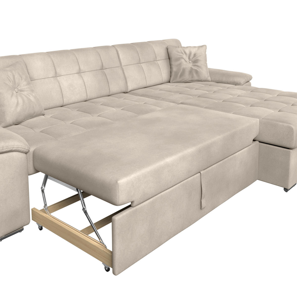 ECKSOFA Beige Zierkissen  - Beige, Trend, Textil (257/167cm) - Livetastic