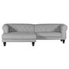ECKSOFA  in Plüsch Grau  160/260 cm  - Dunkelbraun/Grau, Design, Holz/Textil (160/260cm) - MID.YOU