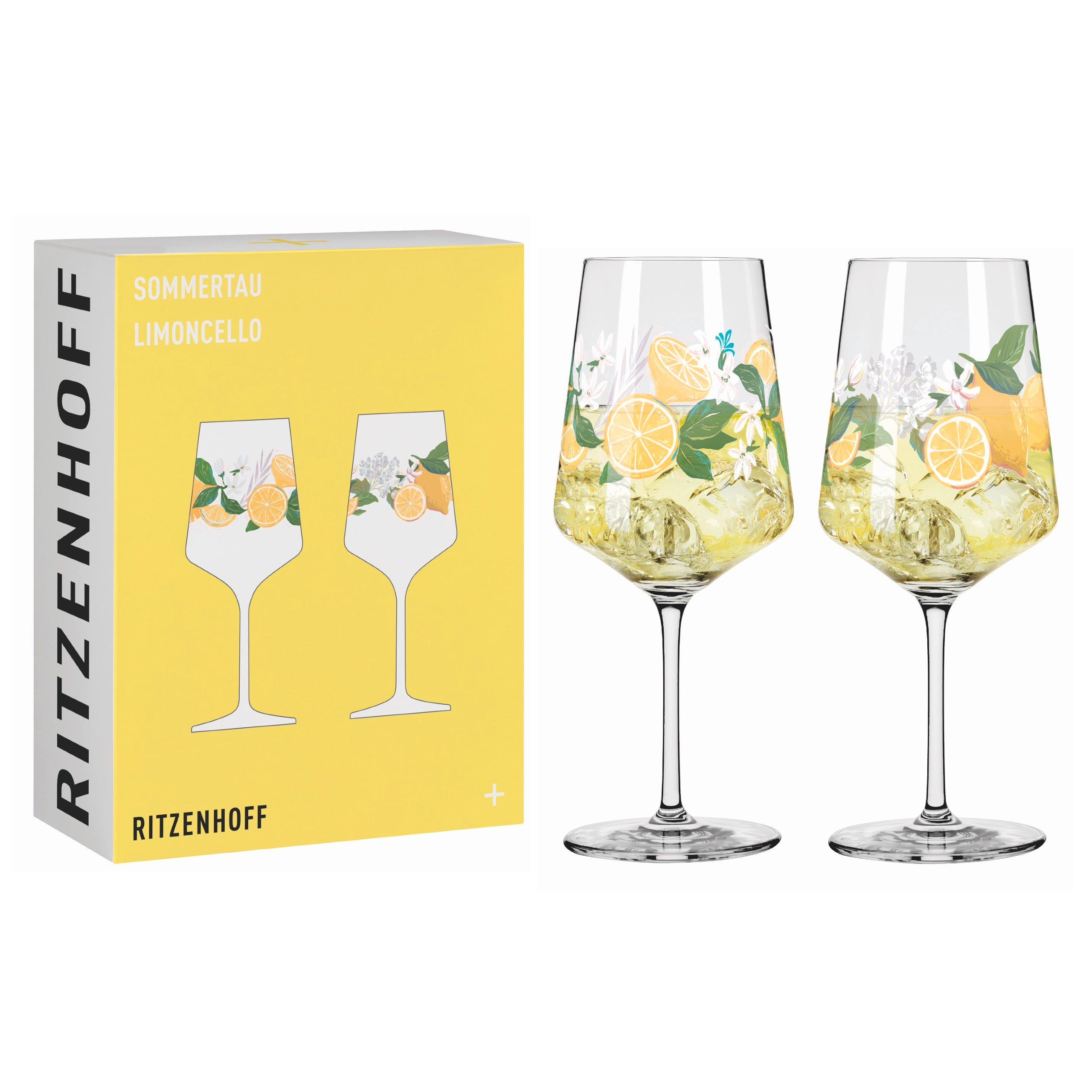 GLÄSERSET Sommertau Limoncello  2-teilig  - Transparent/Gelb, LIFESTYLE, Glas (9,3/22,5cm) - Ritzenhoff