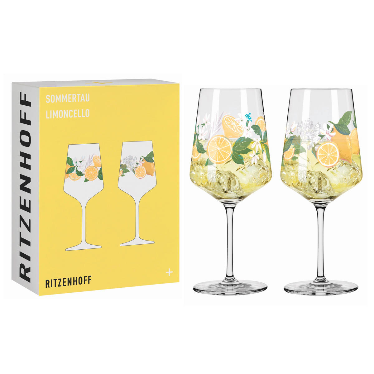 GLÄSERSET Sommertau Limoncello  2-teilig  - Transparent/Gelb, LIFESTYLE, Glas (9,3/22,5cm) - Ritzenhoff